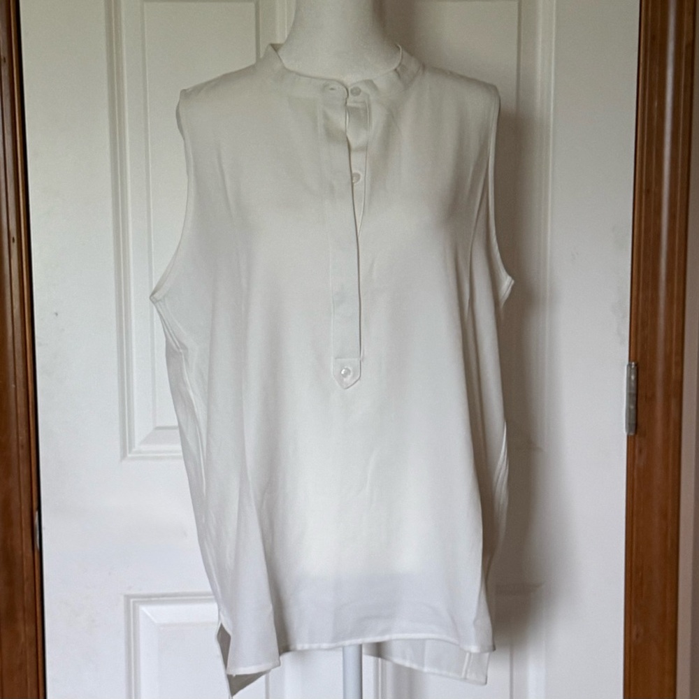 SPANX Sleeveless White Henley-Style Camisole